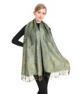 (image for) Big Paisley Thicker Pashmina Green