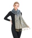 (image for) Big Paisley Thicker Pashmina Pale Blue