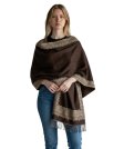 (image for) Border Patterned Pashmina Coffee