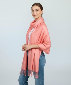 Silky Soft Solid Pashmina Scarf Coral
