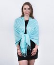 (image for) Silky Soft Solid Pashmina Scarf Aqua