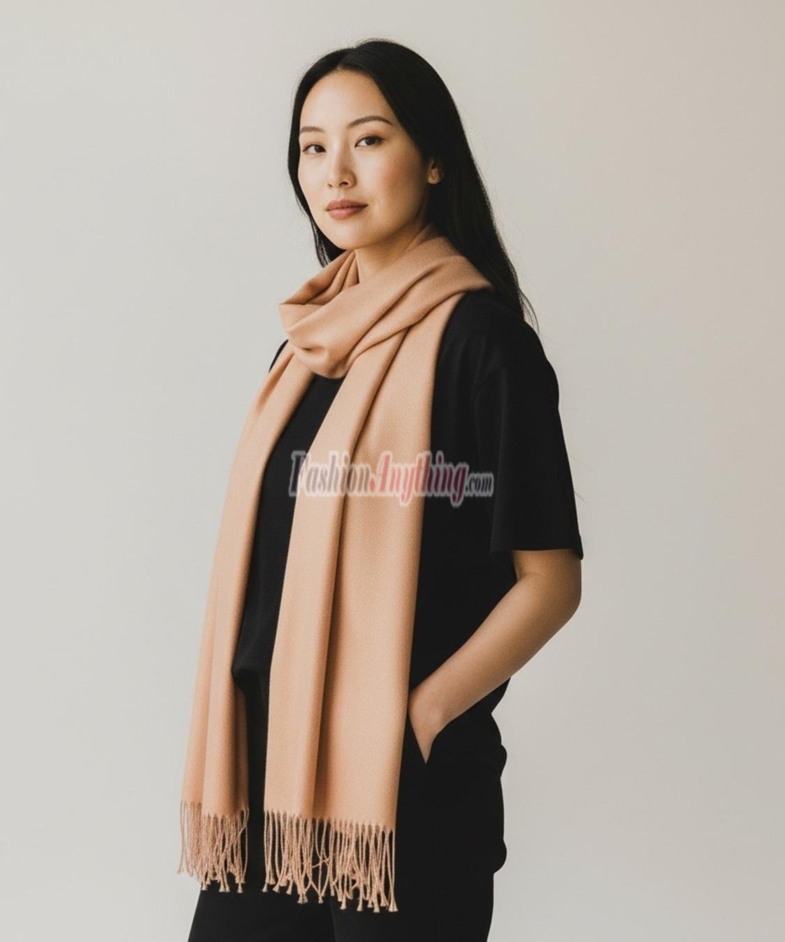 (image for) Silky Soft Solid Pashmina Scarf Dusty Pink