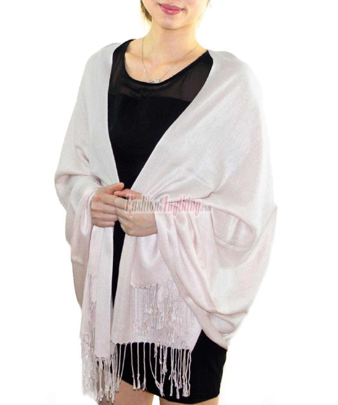 (image for) Silky Soft Solid Pashmina Scarf Pearl Pink
