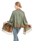 (image for) Border Patterned Pashmina Dark Sea Green