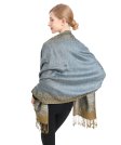 (image for) Border Patterned Pashmina label Light Steel Blue