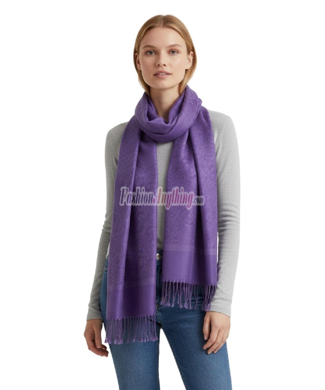 (image for) Paisley Jacquard Pashmina Blue Violet