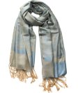 (image for) Paisley Jacquard Pashmina Light Tan /Light Blue