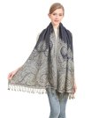 (image for) Big Paisley Thicker Pashmina Navy