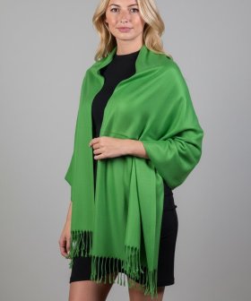 Silky Soft Solid Pashmina Scarf Emerald Green