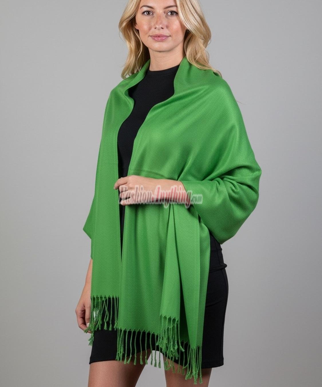 (image for) Silky Soft Solid Pashmina Scarf Emerald Green