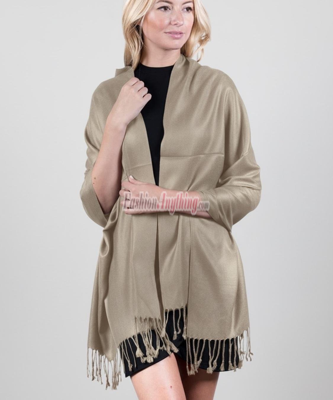 (image for) Silky Soft Solid Pashmina Scarf Light Taupe