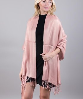 Silky Soft Solid Pashmina Scarf Peach Pink