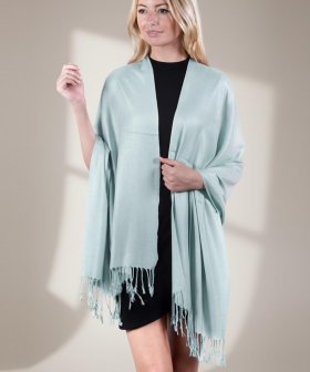 (image for) Silky Soft Solid Pashmina Scarf Powder Blue