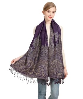 Big Paisley Thicker Pashmina Purple