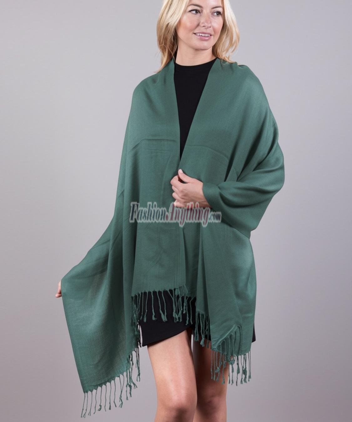 (image for) Silky Soft Solid Pashmina Scarf Cushing Green