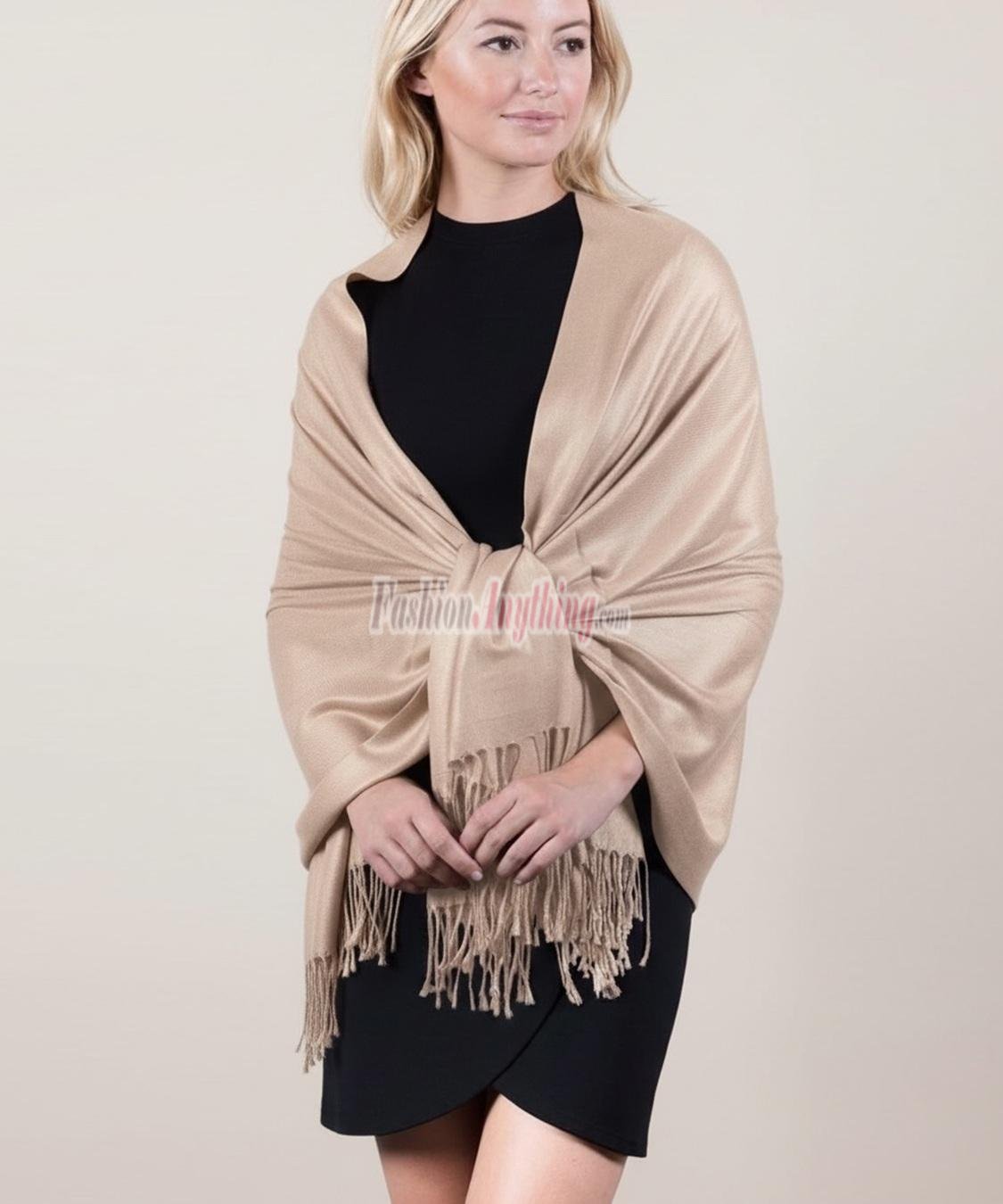 (image for) Silky Soft Solid Pashmina Scarf Pearl Pink