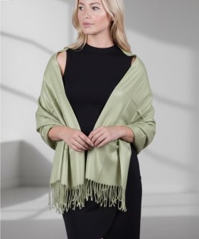 Silky Soft Solid Pashmina Scarf Sage Green