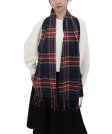 (image for) Cashmere Feel Pattern Scarf C131 Navy