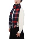 (image for) Cashmere Feel Classic Scarf Navy/Red/Grey