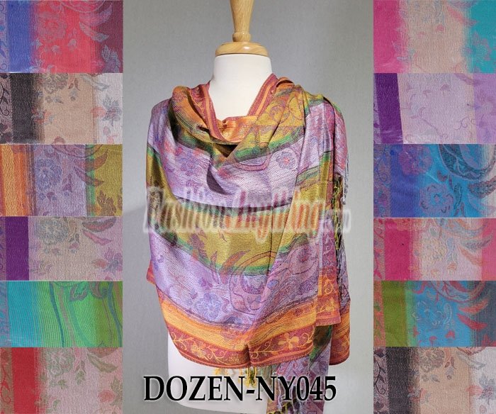 (image for) Strip Floral Pashmina 1 DZ, Asst. Color