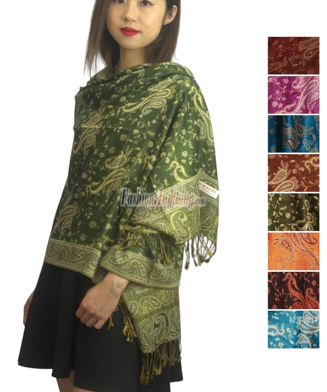 (image for) Jacquard Paisley Pashmina 1 DZ, Asst. Color