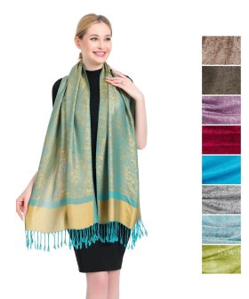 Paisley Jacquard Pashmina 1 DZ, Asst. Color