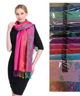 Rainbow Floral Patter Pashmina 1 DZ, Asst. Color
