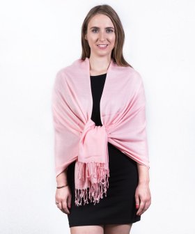 Silky Soft Solid Pashmina Scarf Peach Pink