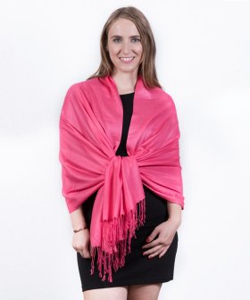 Silky Soft Solid Pashmina Scarf Hot Pink