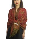 (image for) Jacquard Paisley Pashmina 2-Ply Jujuba Red