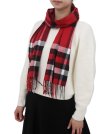 (image for) Woven Cashmere Feel Plaid Scarf Red