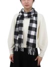 (image for) Cashmere Feel Pattern Scarf Black/White