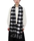 (image for) Cashmere Feel Pattern Scarf Black/White