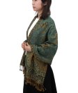 (image for) Jacquard Paisley Pashmina 2-Ply Dark Sea Green