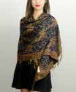 (image for) Jacquard Paisley Pashmina 2-Ply Navy