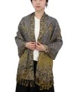 (image for) Jacquard Paisley Pashmina 2-Ply Grey/Yellow