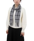 (image for) Cashmere Feel Pattern Scarf Black/White