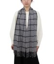 (image for) Cashmere Feel Pattern Scarf Black/White