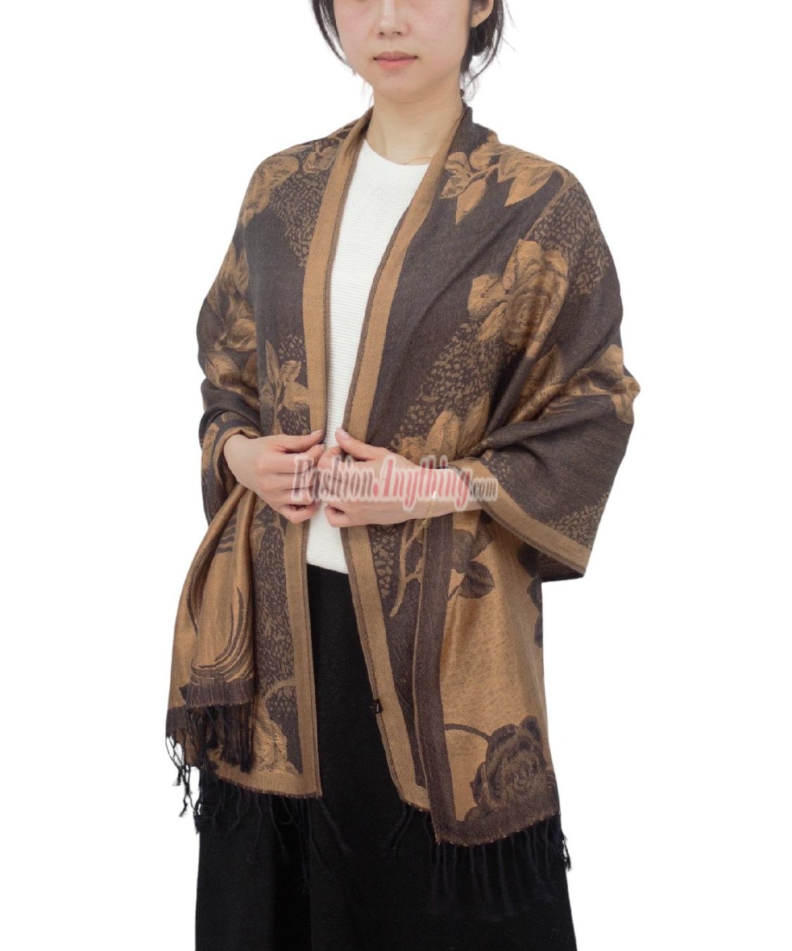 (image for) Rose & Leaf Pashmina Bronze