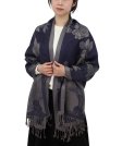 (image for) Rose & Leaf Pashmina Navy