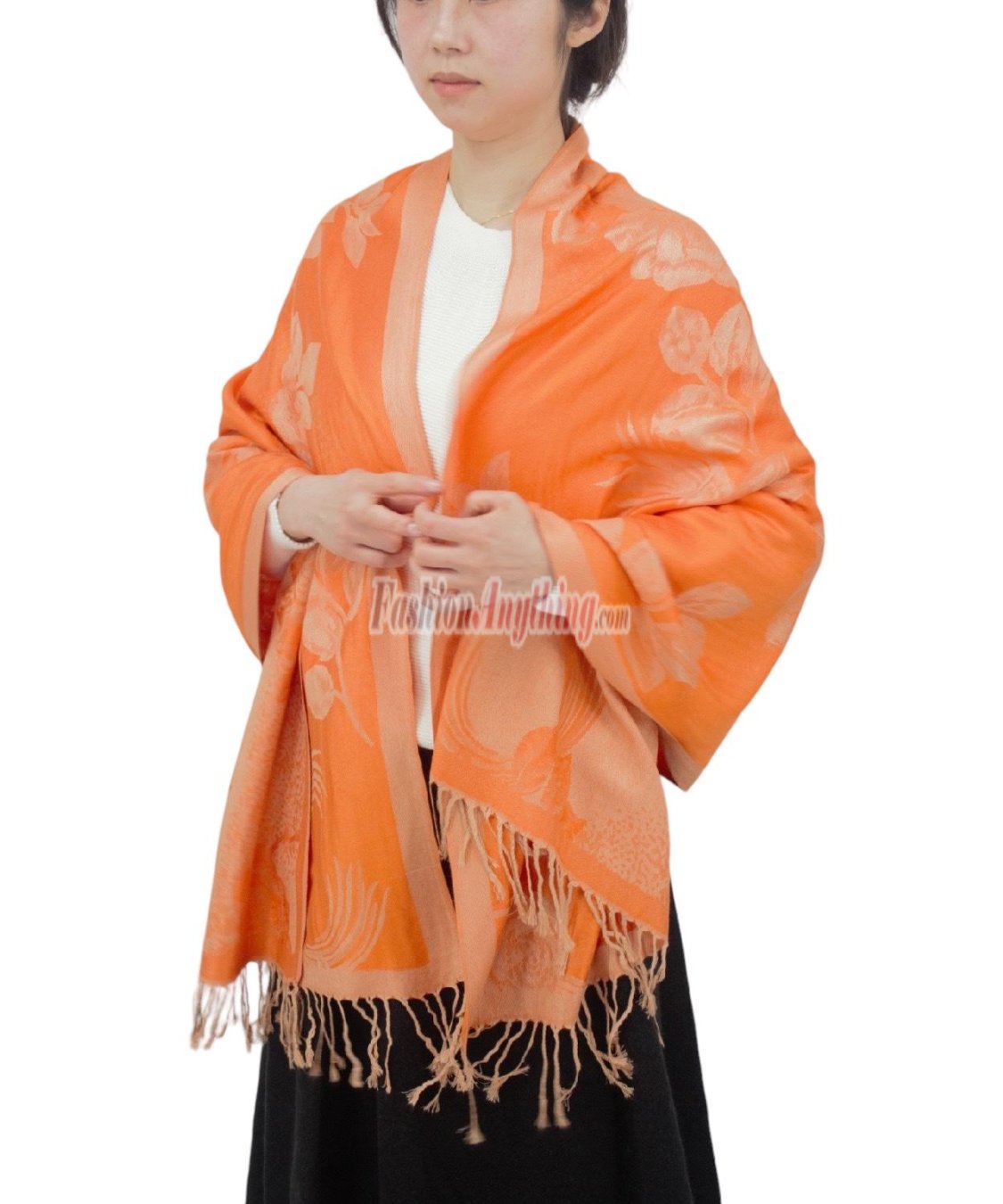 (image for) Rose & Leaf Pashmina Orange