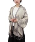 (image for) Rose & Leaf Pashmina Cream /Grey