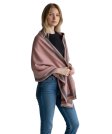(image for) Reversible Border Cashmere Shawl Pink