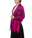 (image for) Rose & Leaf Pashmina Fuschia