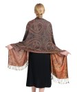 (image for) Paisley Patterned Pashmina Teal/Orange
