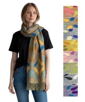 Colorful Paisley Pashmina 1 DZ, Asst. Color