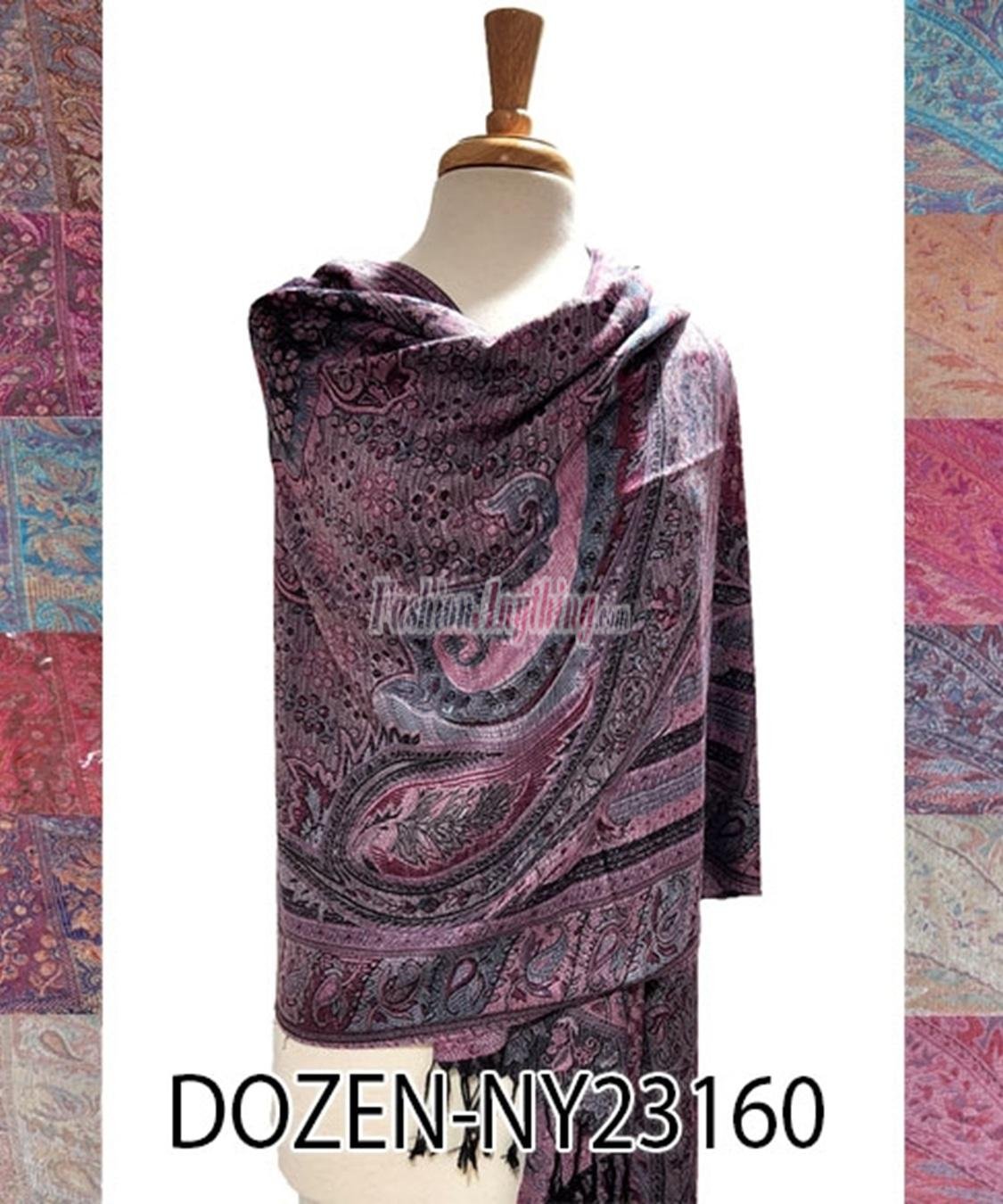 (image for) Floral Paisley Pashmina NY23160 1 DZ, Asst. Color