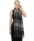 (image for) Cashmere Feel Plaid Scarf Black/White