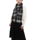 (image for) Cashmere Feel Plaid Scarf Grey