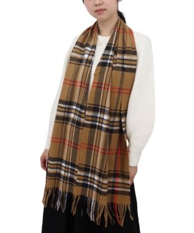 (image for) Cashmere Feel Classic Scarf Brown/Black/Red